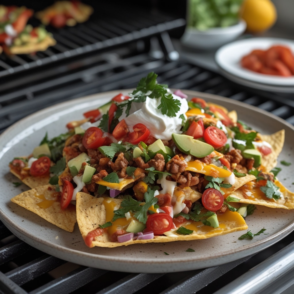 Loaded Vegetarian Nachos on the Grill
