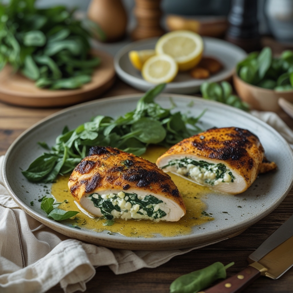 Spinach and Feta Grilled Stuffed Chicken