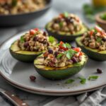 Grilled Stuffed Avocados with Black Bean Salsa
