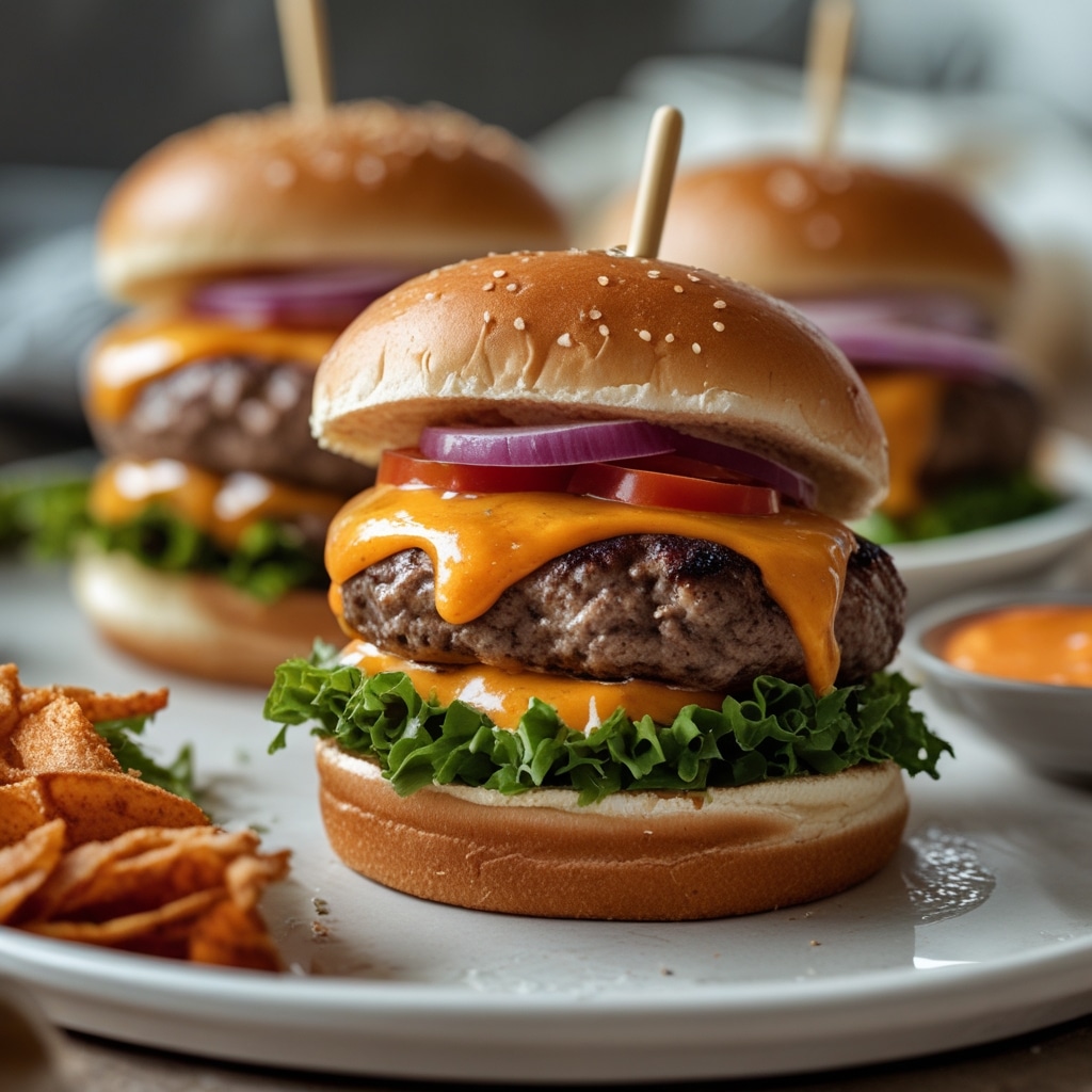 Classic American Cheeseburgers with Special Sauce