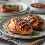 Peach BBQ Sauce Glazed Grilled Chicken