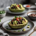 Grilled Stuffed Avocados with Black Bean Salsa