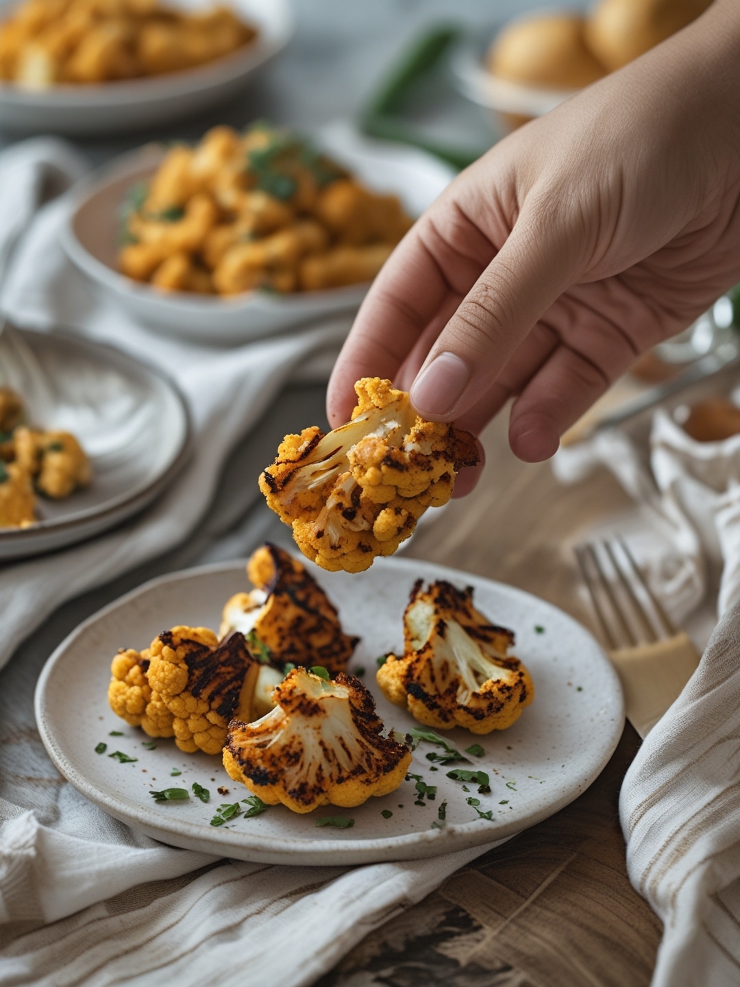 Buffalo Cauliflower Bites: Grilled Delight