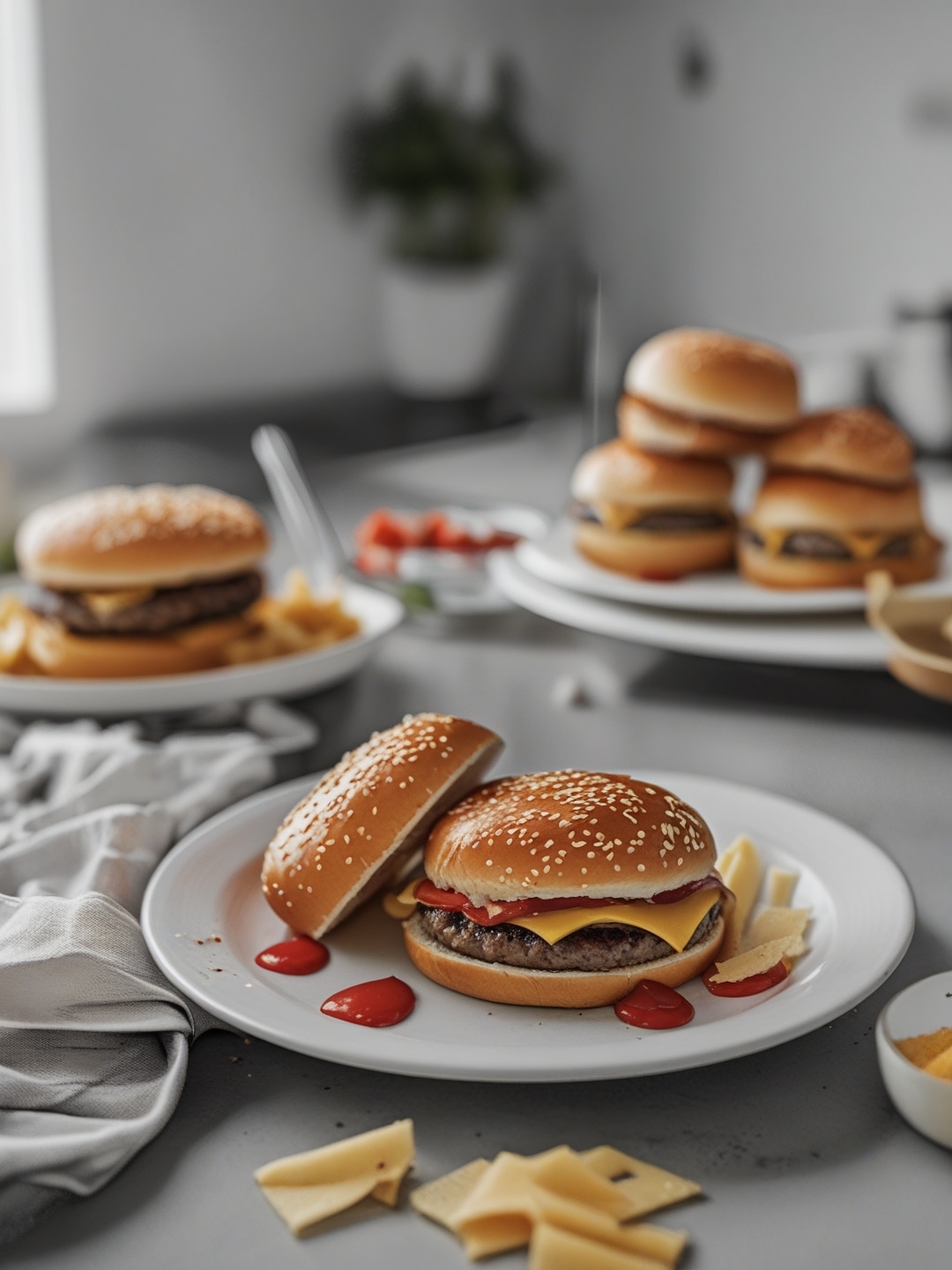 Classic American Cheeseburgers with Special Sauce
