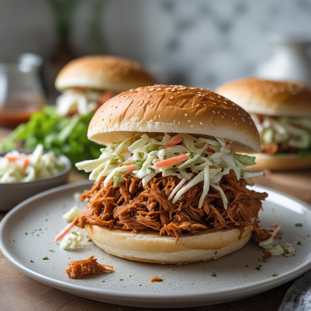 BBQ Pulled Pork Sandwiches with Coleslaw