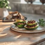 Grilled Stuffed Avocados with Black Bean Salsa