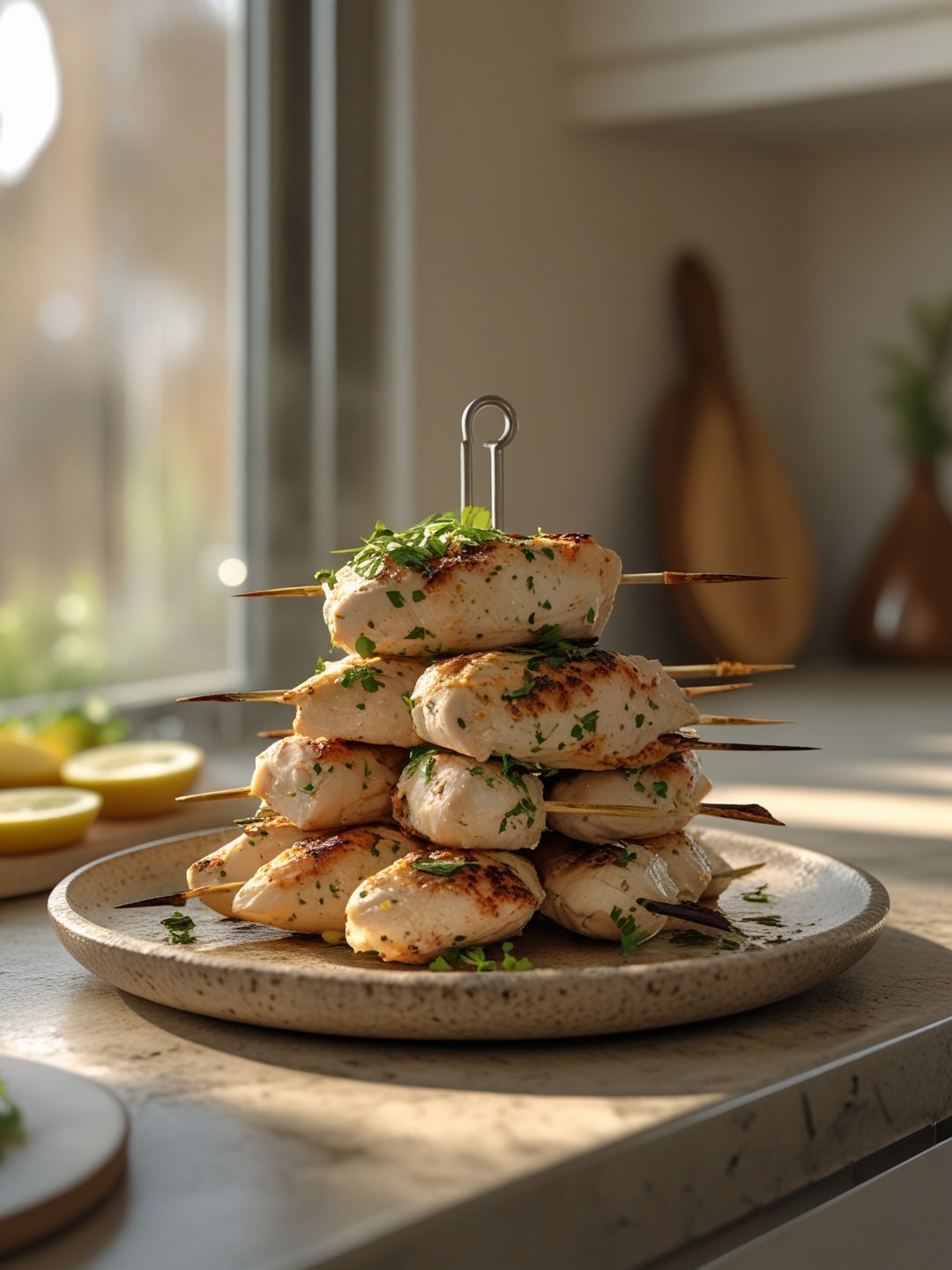 Grilled Lemon Herb Chicken Skewers