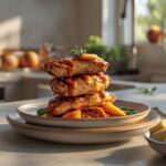 Peach BBQ Sauce Glazed Grilled Chicken