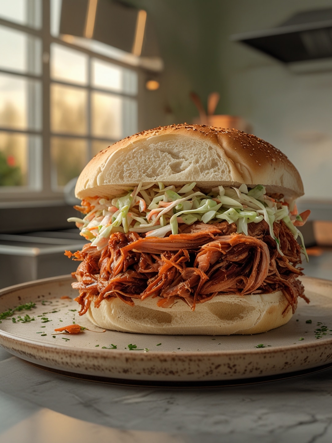 BBQ Pulled Pork Sandwiches with Coleslaw