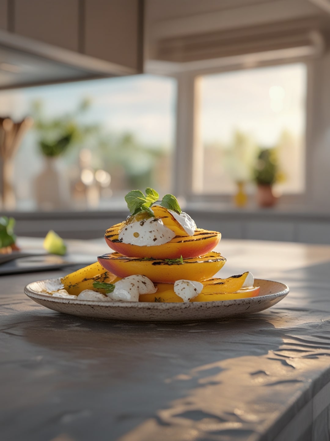 Grilled Peach and Burrata Salad