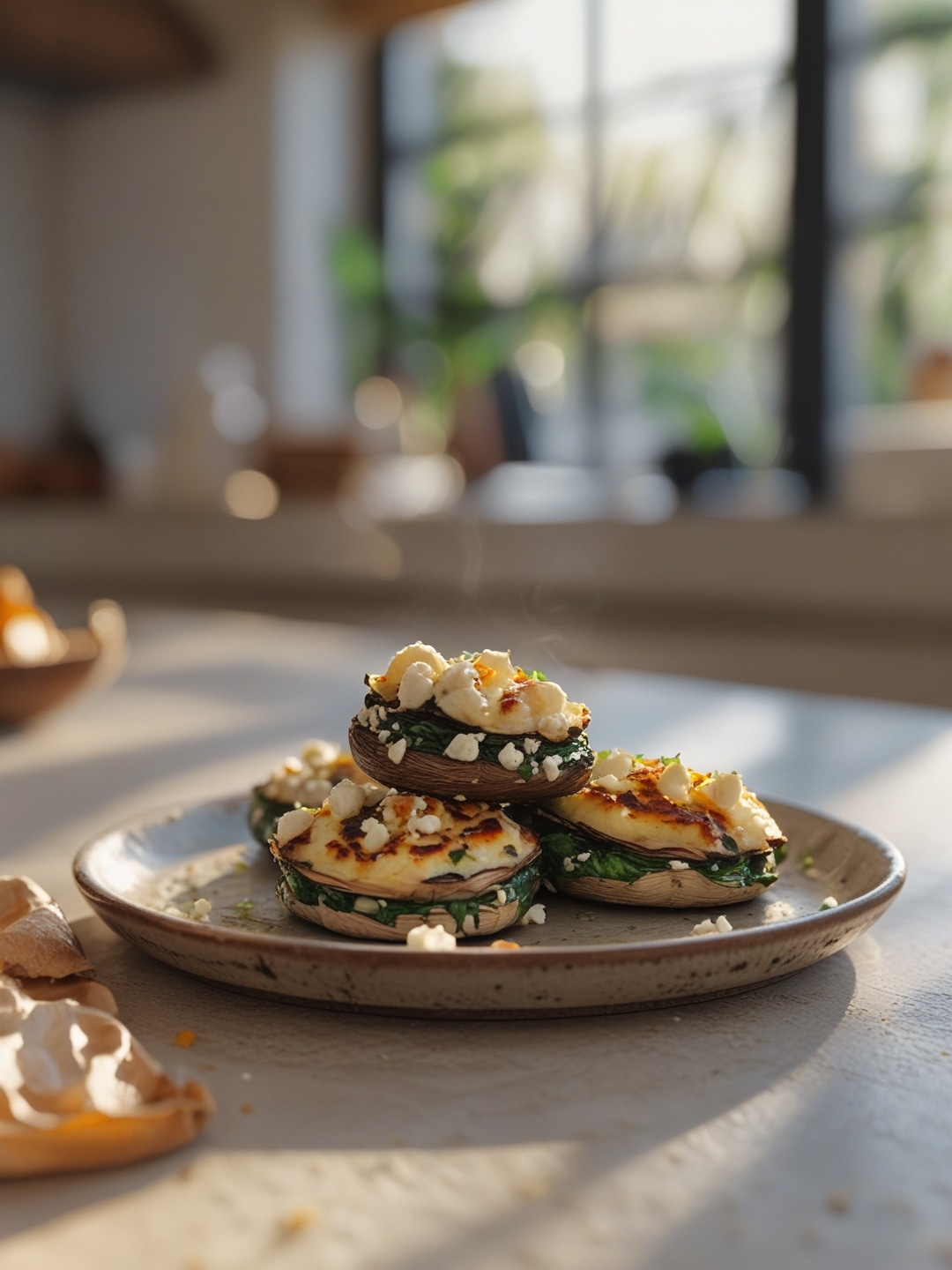 Feta and Spinach Grilled Stuffed Portobellos