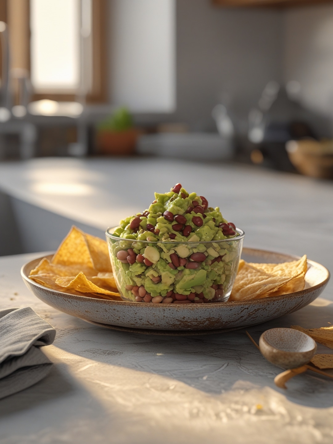 Guacamole and Bean Dip Layered Dip