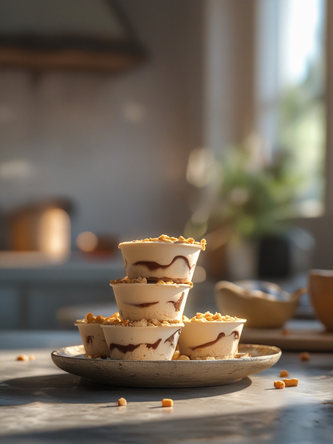 Chocolate Peanut Butter Swirl Ice Cream Cups