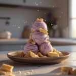 Lavender Honey Ice Cream with Shortbread Crumbles