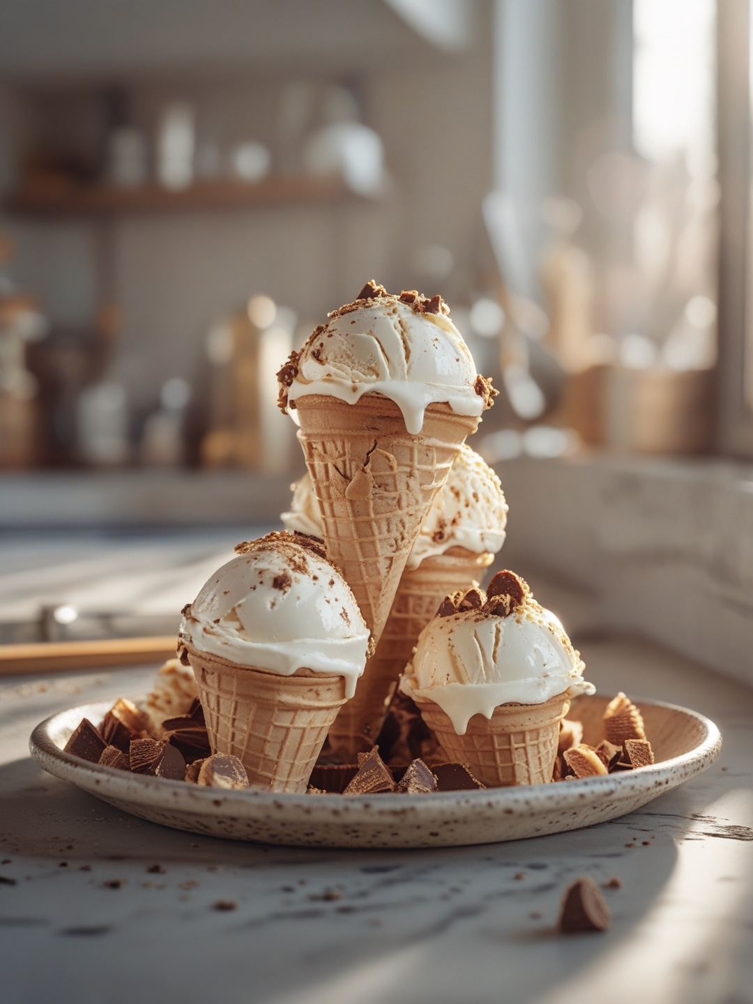 Peanut Butter Cup Ice Cream Cones