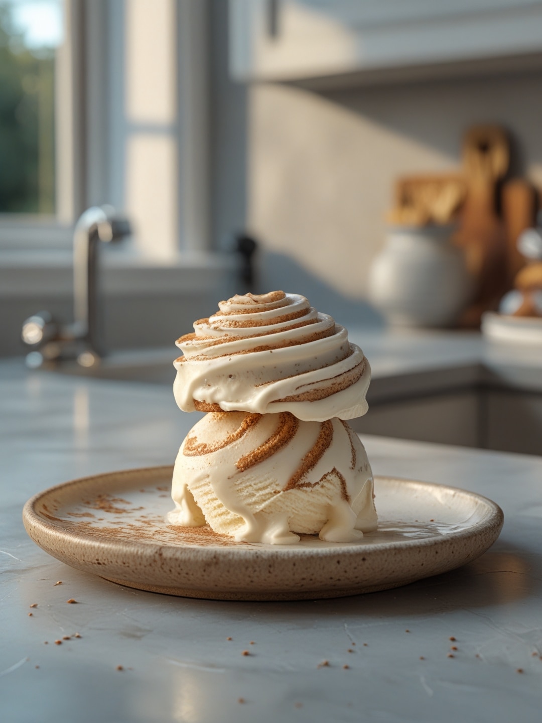 Cinnamon Roll Ice Cream with Cream Cheese Swirl