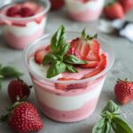 High Protein Strawberry Basil Yogurt Cups