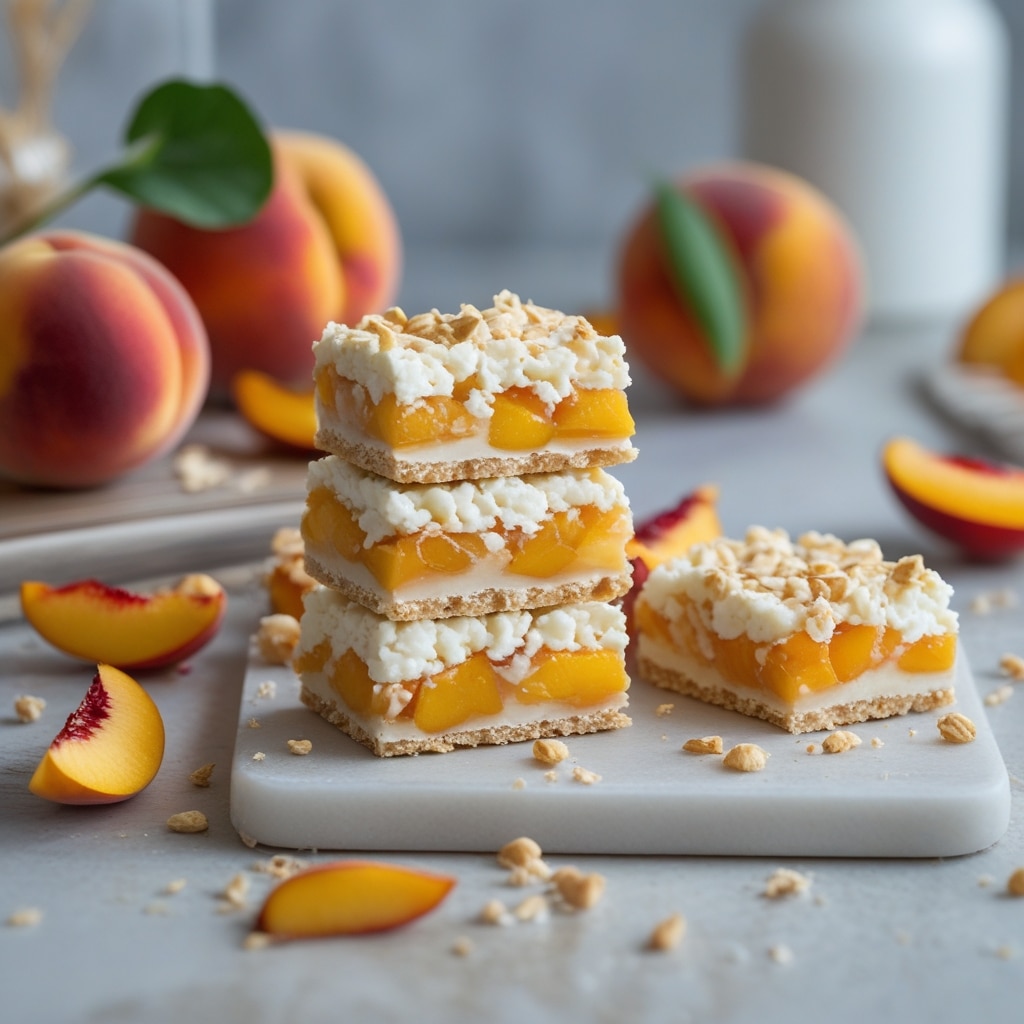 High Protein Peach Cottage Cheese Bars