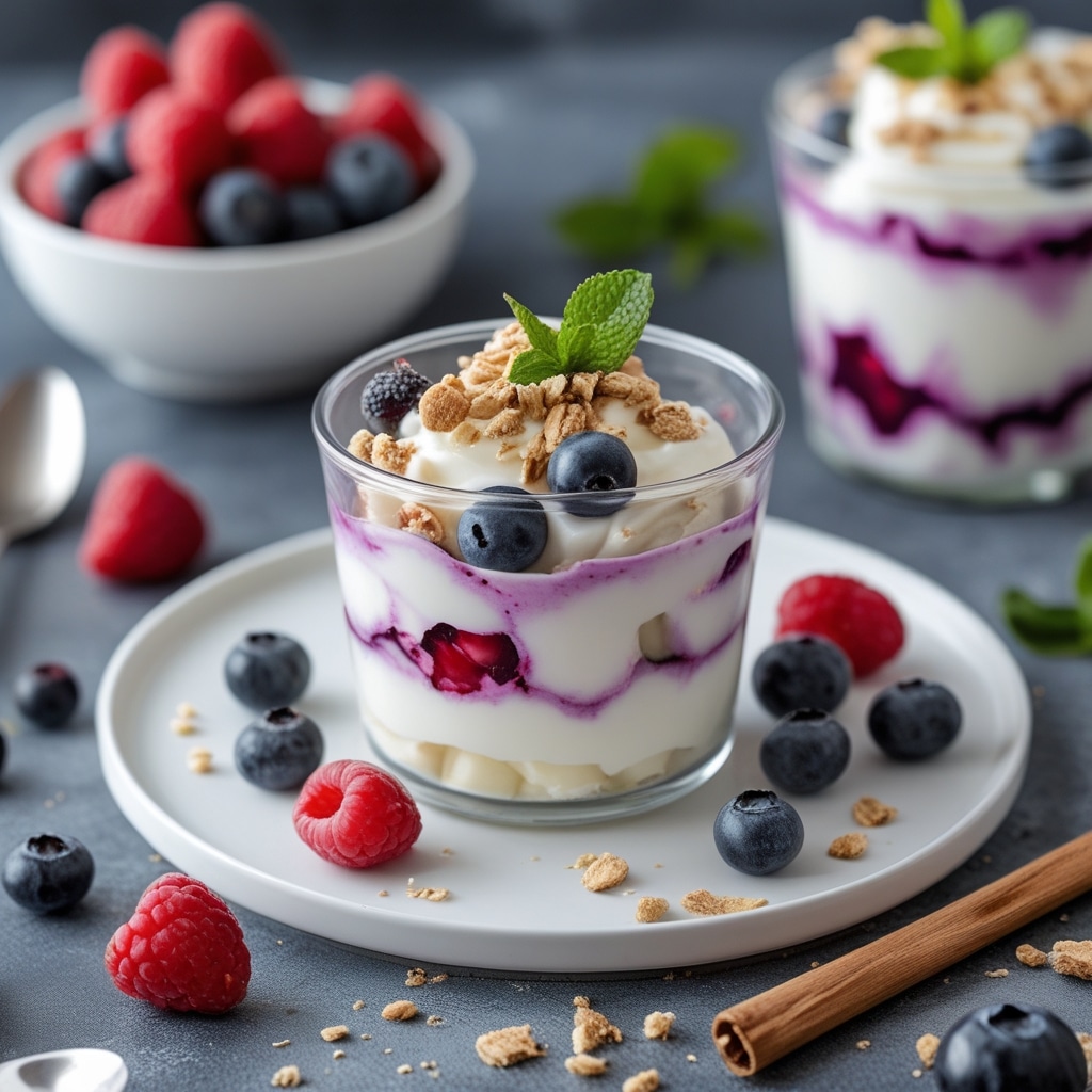 High Protein Vanilla Berry Yogurt Parfait Bites