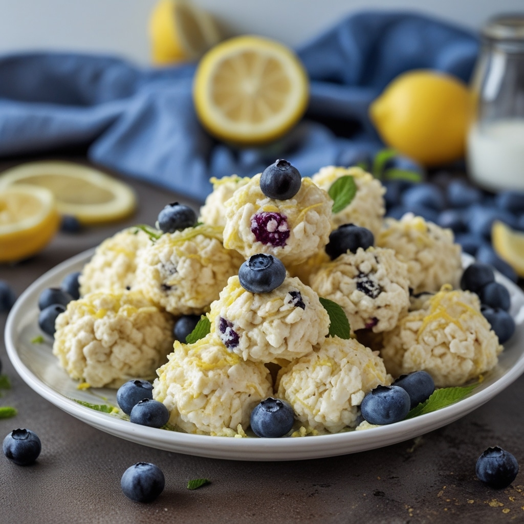 High Protein Lemon Blueberry Cottage Cheese Bites