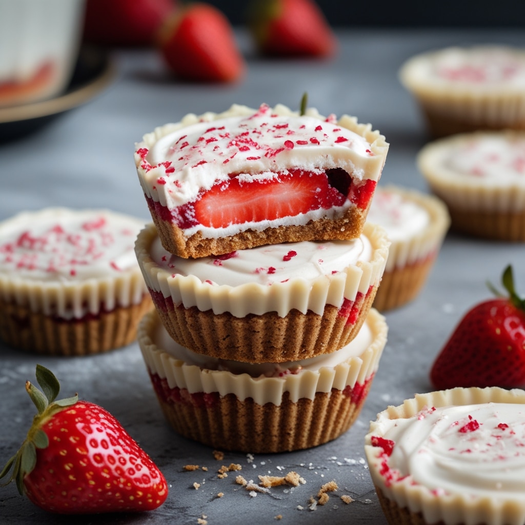 High Protein Strawberry Shortbread Cups