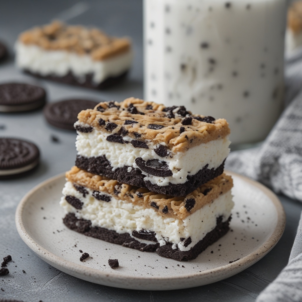 High Protein Cookies & Cream Cottage Cheese Bars