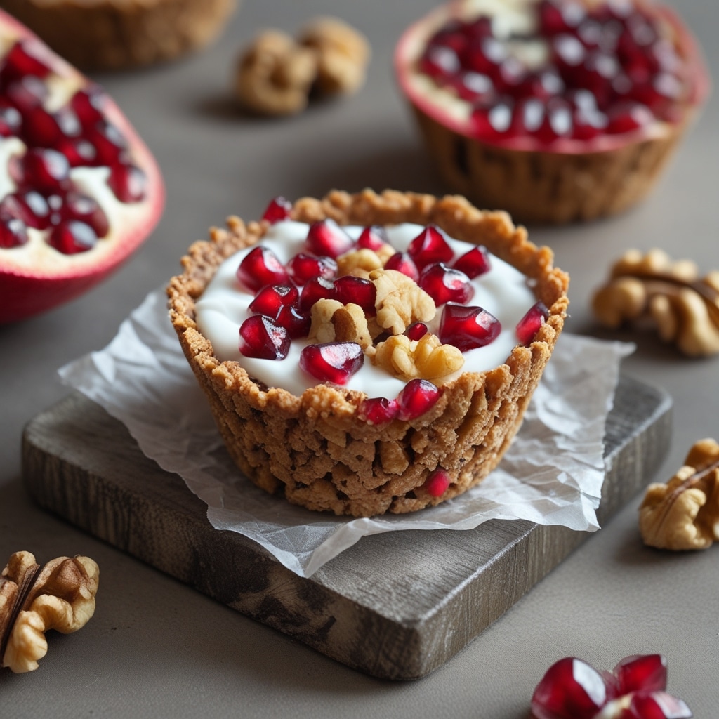 High Protein Pomegranate Walnut Cups