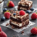 High Protein Brownies & Berries Yogurt Bars