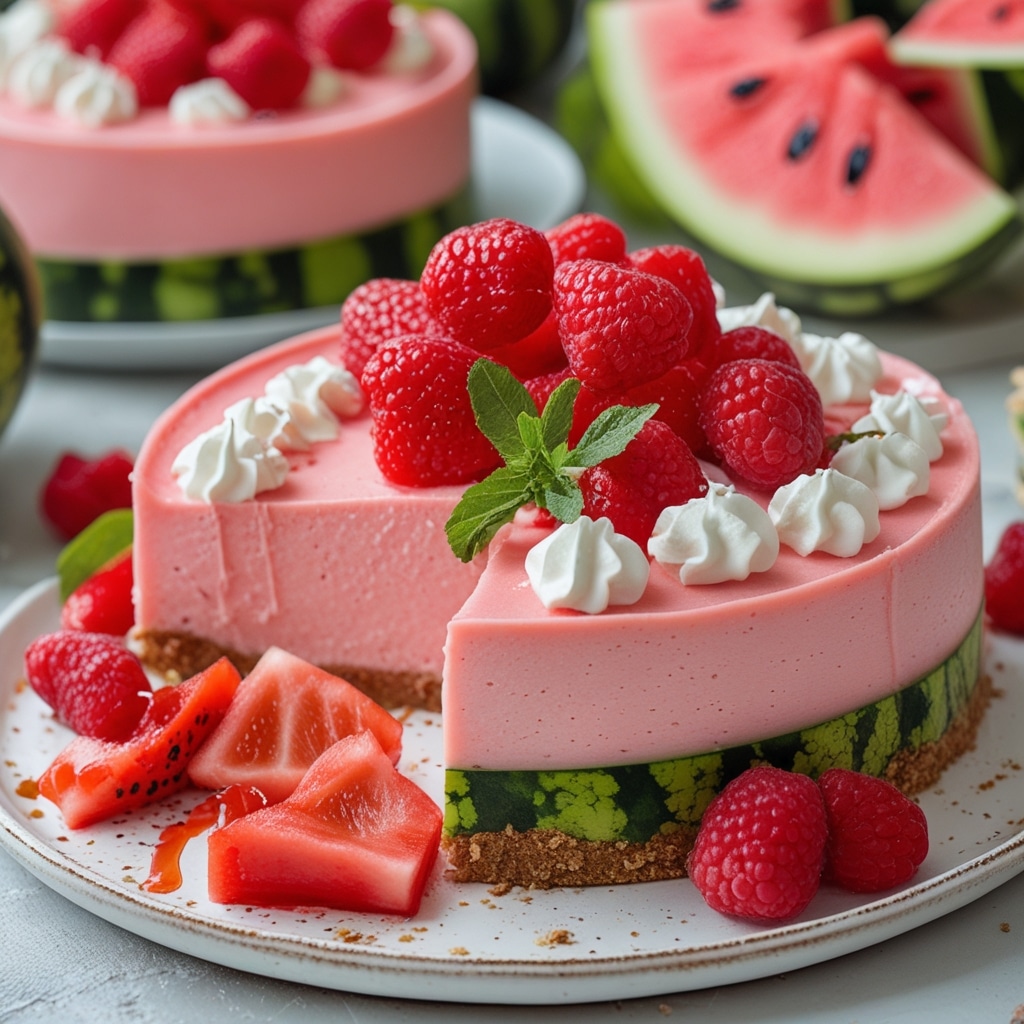 No-Bake Watermelon Cheesecake