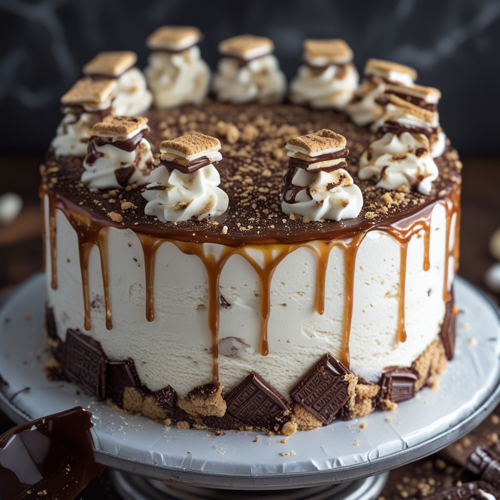 S'mores Flavored Ice Cream Cake