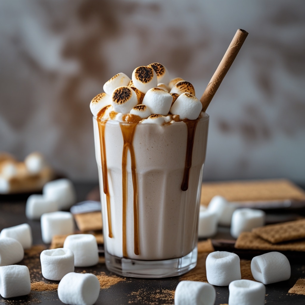 S'mores Milkshake with Toasted Marshmallows
