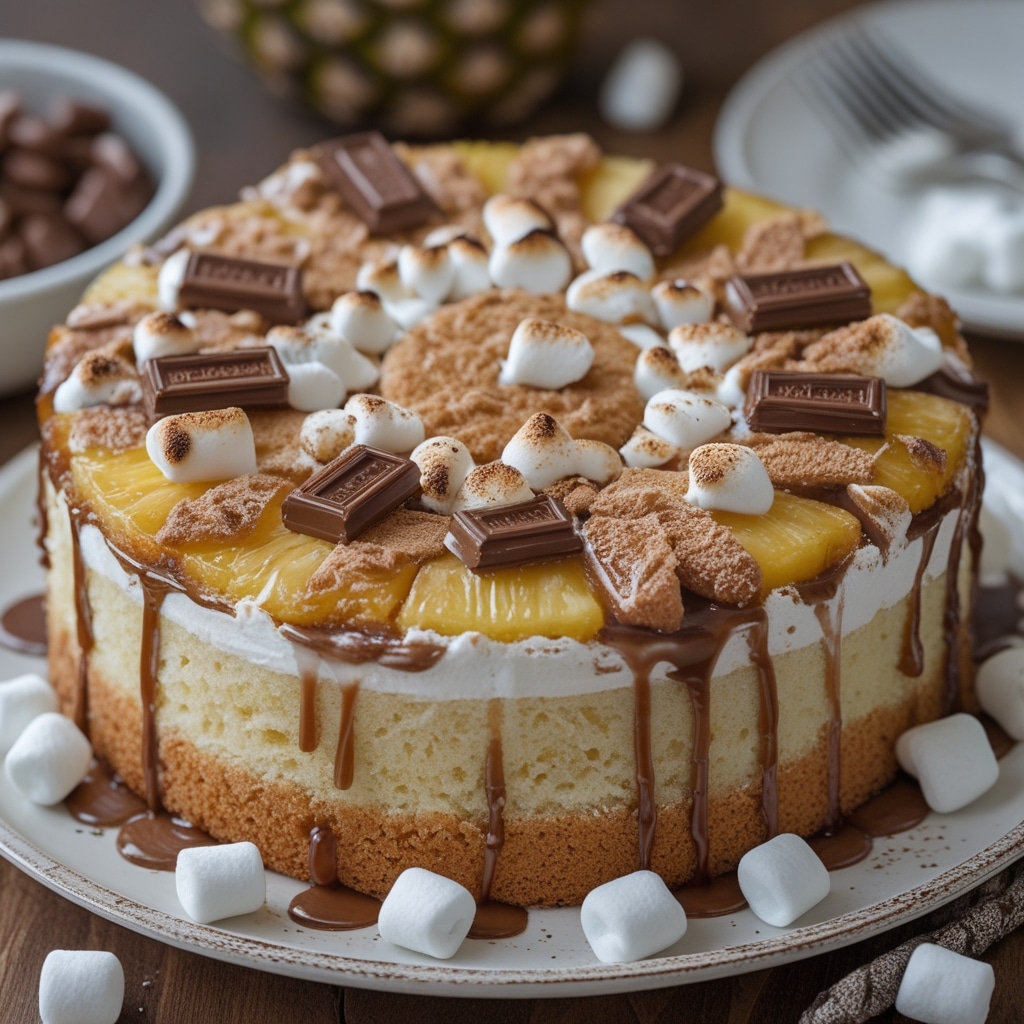 S'mores Pineapple Upside Down Cake