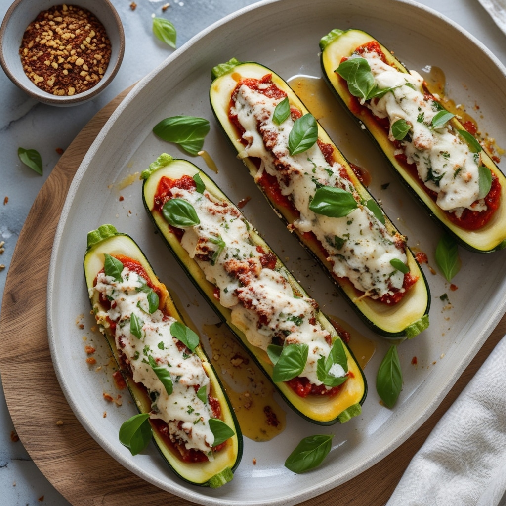 Italian Stuffed Zucchini Boats