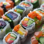 Colorful Rainbow Veggie Sushi Rolls