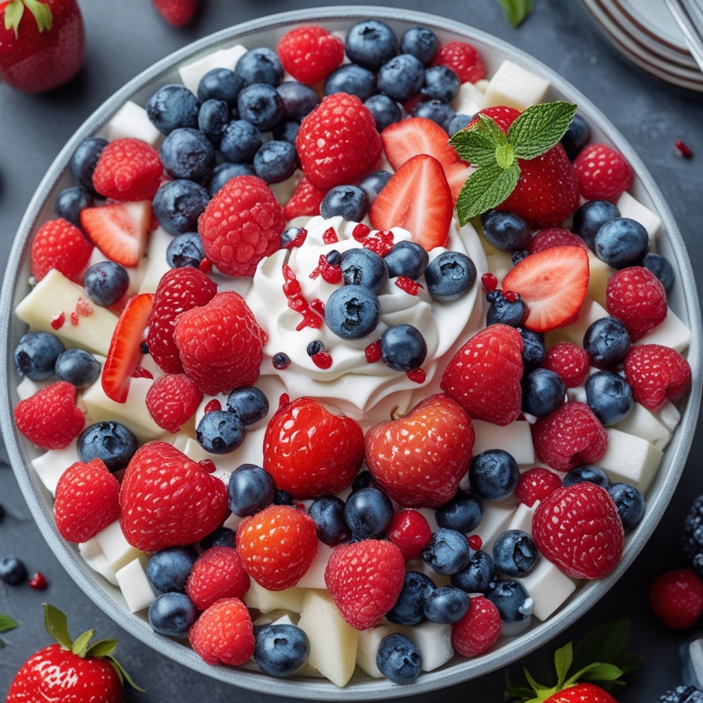 Patriotic Red, White, and Blue Fruit Salad