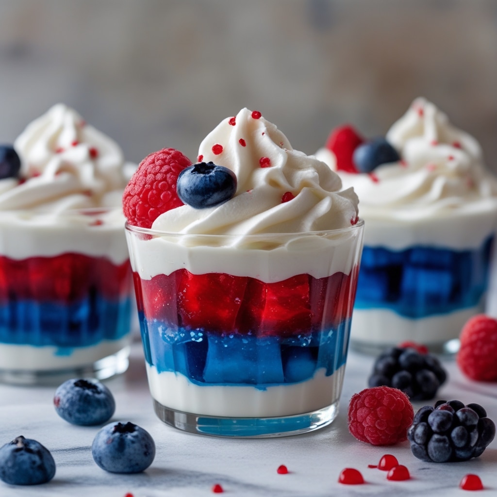 Red, White & Blue Layered Jelly Cups