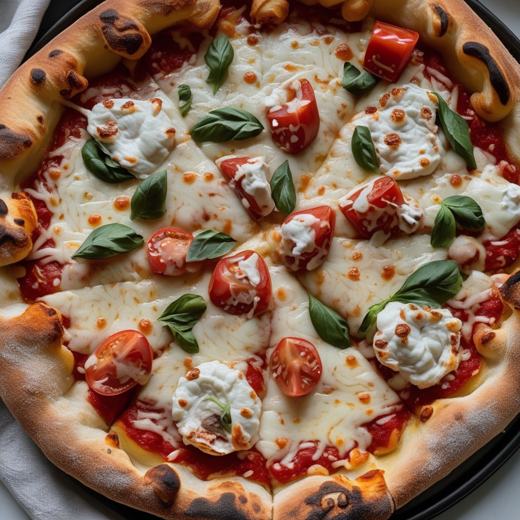 Homemade Stuffed Crust Cheese Pizza Recipe