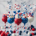 Fourth of July Cake Pops in Red, White, and Blue