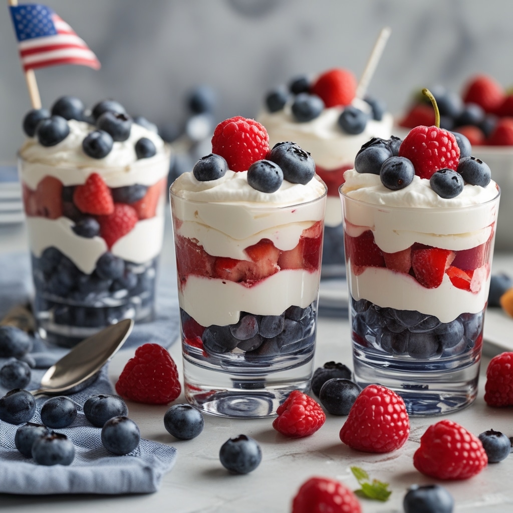 Fourth of July Berry Layered Dessert Parfait