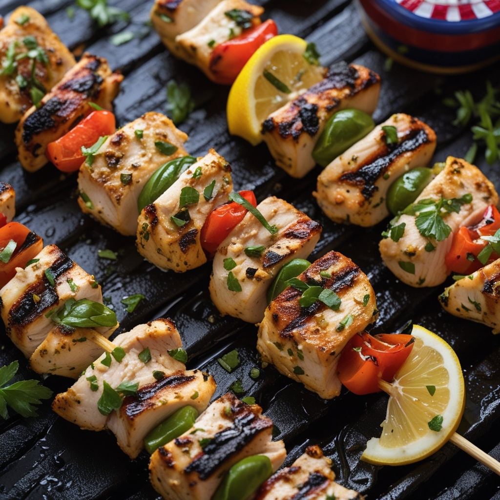 Grilled Herb Lemon Chicken Skewers for Independence Day