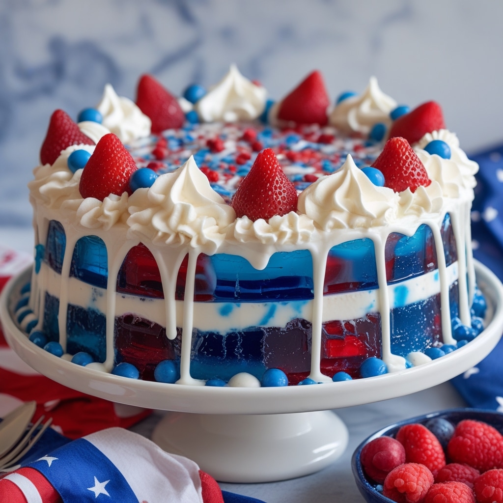 Red, White, and Blue Jello Cake