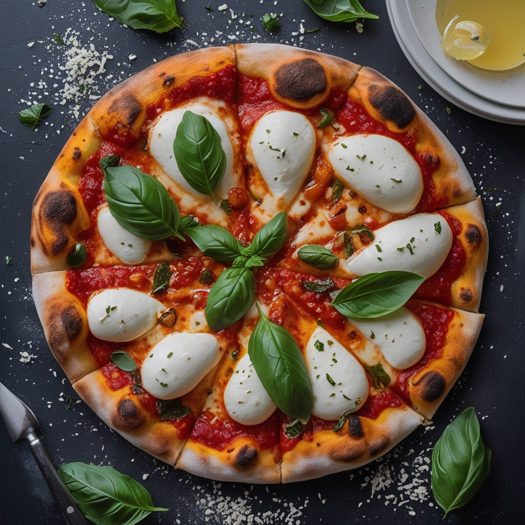 Pizza Margherita with Fresh Mozzarella and Basil