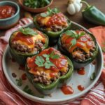 BBQ Bacon Cheeseburger Stuffed Peppers