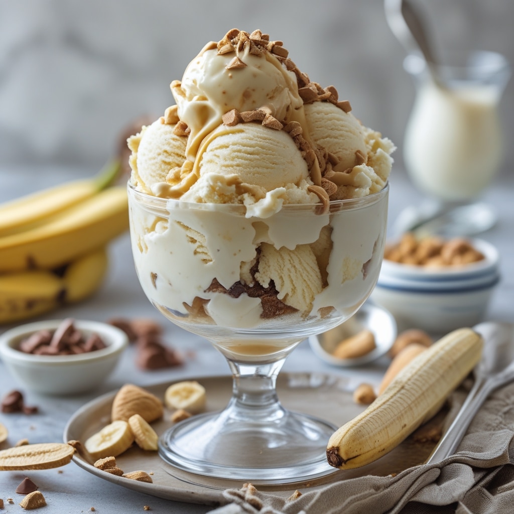 Peanut Butter Banana Ice Cream Sundae