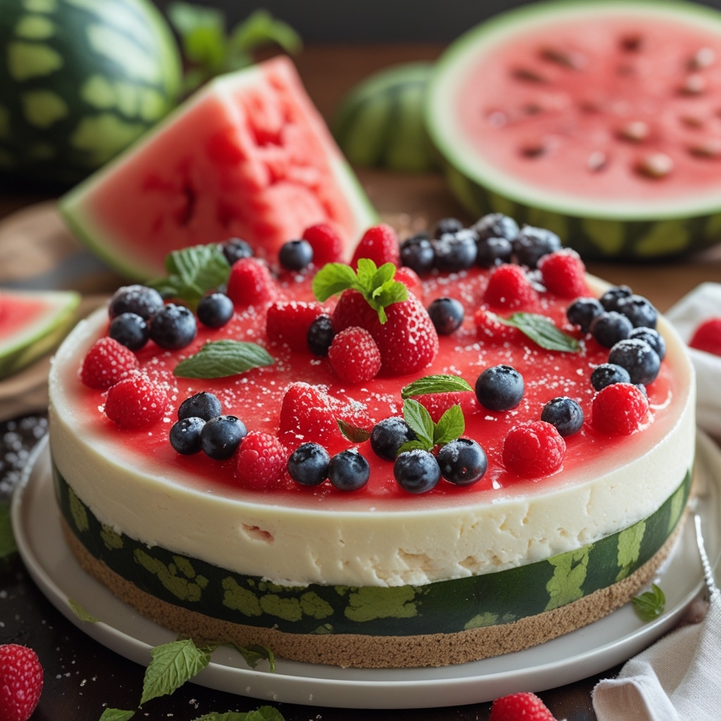 No-Bake Watermelon Cheesecake