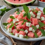 Watermelon Feta Summer Salad with Mint Dressing