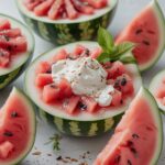 Watermelon Slices with Coconut Cream