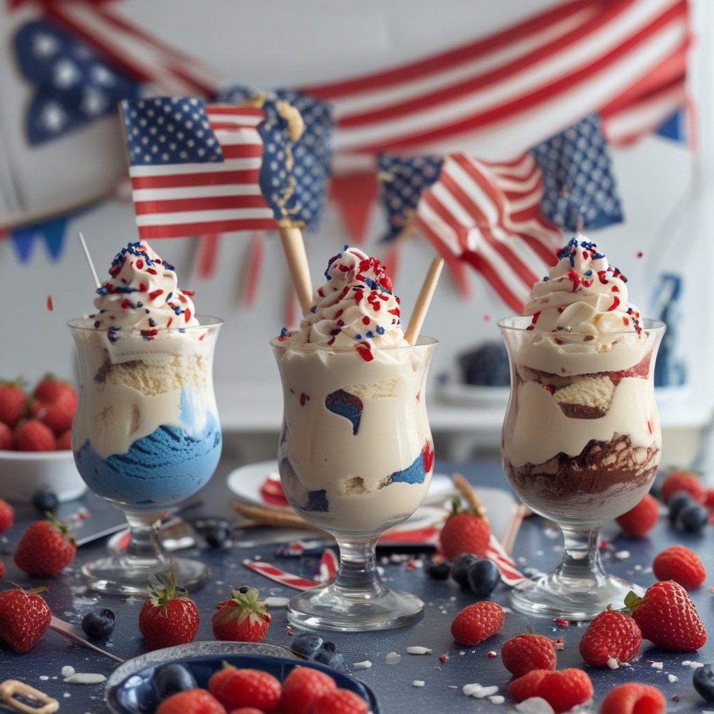 Patriotic Ice Cream Sundae Bar