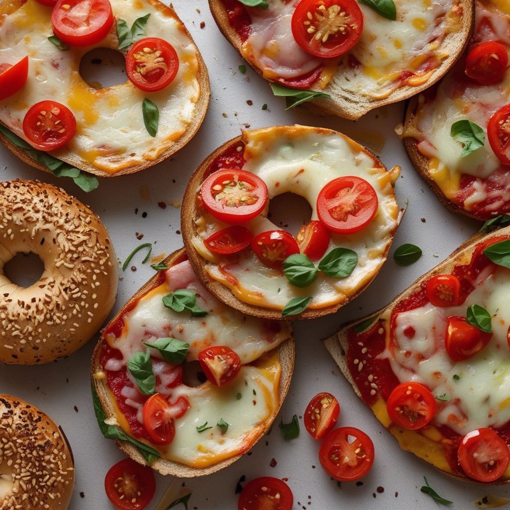 Mini Bagel Pizzas for Easy Lunches