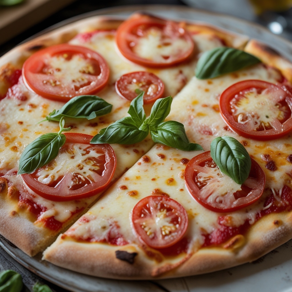 Fresh Tomato and Basil Cheese Pizza